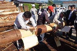 奈良大会　皮むき体験